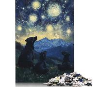 Rompecabezas Para adultos: Perros de la Noche estrellada, rompecabezas Para adultos, juego educativo, juguete de desafío, 1000 piezas (75 x 50 cm)