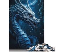 Rompecabezas Para adultos y Adolescentes: Dragón de Zafiro Azul. Juego Familiar Para adultos y Adolescentes. 1000 piezas (75 x 50 cm).