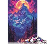 Rompecabezas psicodélico de montañas de 1000 piezas Para adultos, Regalo de Halloween, juego educativo, juguete de desafío, 1000 piezas (75 x 50 cm)