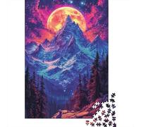 Rompecabezas psicodélico de montañas de 1000 piezas Para adultos, Regalo de Halloween, juego educativo, juguete de desafío, 1000 piezas (38 x 26 cm)