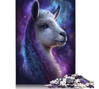 Rompecabezas Rectangular de Papel Con diseño de Alpaca y galaxia, Ideal Para cumpleaños de niño o niña, 1000 piezas (75 x 50 cm)