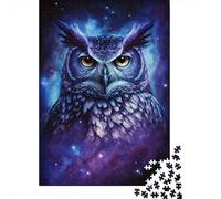 Rompecabezas Rectangular de Papel Con diseño de búho y galaxia, Ideal Para relajarse, Ideal Para Halloween, 300 piezas (40 x 28 cm)