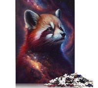 Rompecabezas Rectangular de Papel Con diseño de mapache Rojo galáctico, Ideal Para relajarse, Ideal Para niños o niñas, Regalo de Halloween, 1000 piezas (75 x 50 cm)