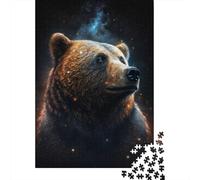 Rompecabezas Rectangular de Papel Con diseño de OSO Pardo y animales galácticos, Ideal Para decoración Del hogar, Para adultos y Adolescentes, Regalo de Halloween, 300 piezas (40 x 28 cm)