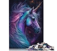 Rompecabezas Rectangular de Unicornio galáctico, 100% cartón reciclado, Ideal Para adultos y niños, Regalo de Halloween, 1000 piezas (75 x 50 cm)