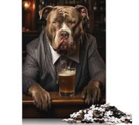 Rompecabezas XL de 1000 piezas de Bulldog en el Bar Para adultos y Adolescentes. Rompecabezas Para diversión Familiar y Noches de juegos. 1000 piezas (75 x 50 cm).