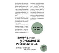 Rompre avec la monocratie présidentielle - Benjamin Morel - Le Bord De L'eau Eds - broché - Essai