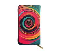 RoMuka Abstrait Cercle Tourbillons en cuir long sac à main portefeuille carte sac pour carte de crédit argent pièce de stockage, noir, 10691, noir, taille unique, noir, taille unique, Noir, One size