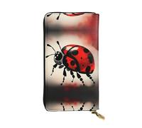 RoMuka Art Coccinelle Tracks En Cuir Longue Poche Portefeuille Carte De Poche Sac Pour Carte De Crédit Argent Argent Pièces De Rangement, Noir, Taille Unique, Noir, One size