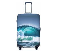 RoMuka Housse de protection élastique pour bagages de 45,7 à 81,3 cm Motif Tour Eiffel Paris, Ocean Wave, Large