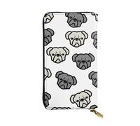 RoMuka Merican Dog Head Cuir Long Poche Portefeuille Carte Sac Pour Carte de Crédit Argent Pièces de Rangement, Noir, Taille Unique, Noir, Taille Unique, Noir, One size