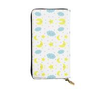 RoMuka Moon Cloud Star Cuir Longue Poche Portefeuille Carte Sac pour Carte de Crédit Argent Argent Stockage de monnaie, Noir, 10691, Noir, Taille Unique, Noir, One size