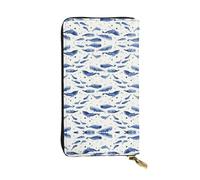 RoMuka Petite Baleine Bleue Natation En Cuir Long Portefeuille De Poche Pour Carte De Crédit Argent De Stockage De Coin, Noir, 10691, Noir, Taille Unique, Noir, Taille Unique, Noir, One size