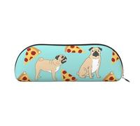 RoMuka Pizza Party Sac de rangement demi-rond en cuir Sac de papeterie Sac de maquillage Portefeuille Sac de rangement Argent Taille unique Sac de rangement, Argenté, One Size, Sac de rangement