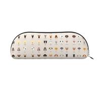 RoMuka Sac de rangement demi-rond en cuir de race de chien Sac de papeterie Sac de maquillage Sac de rangement pour portefeuille, argent, taille unique, sac de rangement, silverl, One size, Sac de