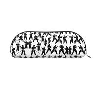 RoMuka Silhouettes Of Martial Arts Martiaux Sac de rangement en cuir demi-rond Sac de papeterie Sac de maquillage Sac de rangement pour portefeuille, Argent, Taille unique, Sac de rangement, Argent,