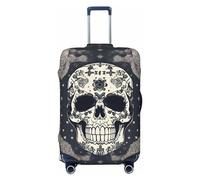 RoMuka Space Spiral Cosmic Energy Housse de protection élastique pour bagage de 45,7 à 81,3 cm, Skull Yoga And Flower, Medium