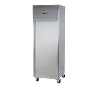 ROMUX® Armoire réfrigérée avec 1 porte de 68 cm, réfrigérée ventilée, en acier inoxydable, capacité 430 l, 3 étagères et 480 W | hôtellerie, restaurants et bars