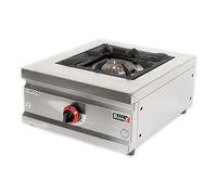 Romux Cuisinière industrielle à gaz 1 feu de 45 x 50 cm en acier inoxydable avec régulateur de feu et thermocouple | Réchaud à gaz butane pour bars et restaurants