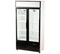 ROMUX® Professional Vitrine Réfrigérée 2 Portes 600 Litres Ventilées avec Tirage Forcé | Vitrine a boissons | Réfrigération Verticale Positive