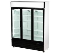 ROMUX® Professional Vitrine Réfrigérée 3 Portes 900 Litres Ventilées avec Tirage Forcé | Vitrine a boissons | Réfrigération Verticale Positive