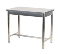 Romux® - Table centrale en acier inoxydable 600 x 600 x 850 mm | Table de travail professionnelle en acier de 1 mm d'épaisseur offrant une grande robustesse et résistance