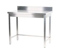 Romux® - Table Murale en Acier Inoxydable 2000 x 700 x 850 mm | Table de Travail Professionnelle avec Salopette sanitaire de 10 cm fabriquée en Acier Inoxydable de 1 mm d'épaisseur offrant