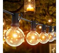 Romwish Guirlande Lumineuse Exterieure, 12M Guirlande Guinguette Exterieur Avec 18+2 G40 LED Ampoules, IP44 étanche pour Terrasse, Jardin, Mariage, Fête