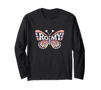 Romy Butterfly - Word Art personnalisé avec nom Mignon Manche Longue