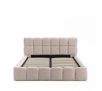Romy - Lit coffre en tissu 160x200cm - Beige
