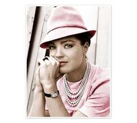 Romy Schneider with Hat II Poster 30 x 40 cm Déco pastel Tableaux Décoration murale