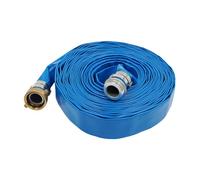 ROMYIX Layflat - Tuyau de décharge d'eau - 38,1 mm - Trou x 15,24 m - Raccords standard de 1,2" et 2" - Tuyau de pompe à eau en PVC de 6 bars - Pour arrosage agricole, drainage de piscine