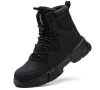 Rona Shoes Bottes de Sécurité Chaussures de Sécurité Baskets de Sécurité Chaussure de Travail Légère Confortable Femme Homme Atlas Black EU 40