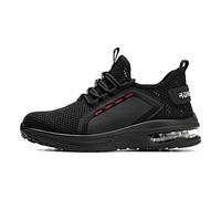 Rona Shoes Chaussures de Sécurité Baskets de Sécurité Chaussure de Travail Légère Confortable Femme Homme Luna Black EU 37