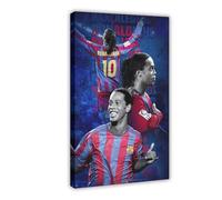 Ronaldinho Poster sur toile Motif étoile du football (22) pour décoration de chambre à coucher, bureau, chambre, cadeau 20 x 30 cm