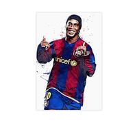 Ronaldinho Poster sur toile Motif étoile du football (31) Décoration de chambre à coucher ou bureau 50 x 75 cm