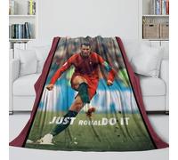 Ronaldo Couverture Flanelle - Football Couverture Cool Cadeau Anniversaire pour Mari/Petit Ami/Petite Amie/Voisin - Canapé Lit Berceau Décor 80x90inch(200x230cm)