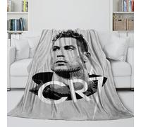 Ronaldo Couverture Pelucheuse - Football Couverture Douce Cadeau Anniversaire pour Mari/Petit Ami/Petite Amie/Voisin - Canapé Lit Extérieur Décor 50x60inch(127x152cm)