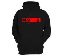 Ronaldo CR#7 Red Signature Sweat à capuche de football pour enfant Inspiré Ronaldo Jersey, Noir , 12 Years