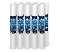 Ronaqua Lot de 10 cartouches de filtre à eau à sédiments standard 5 microns, 50,8 x 6,3 cm, certifiée NSF, filtration à 4 couches pour systèmes de maison de 50,8 x 6,3 cm, compatible avec FPMB5-20