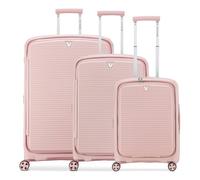 Roncato Arcade DLX 4 roues Set de valises 3 pièces avec soufflet d'extension rose