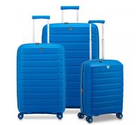 Roncato B-Flying Move 4 roulettes Set de valises 3 pièces avec soufflet d'extension bleu