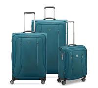 RONCATO CITY 3.0 Valise souple Trolley extensible avec fermeture éclair et système de fermeture TSA, Émeraude, Set G+M+C