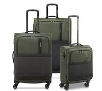 RONCATO METROPOLITAN Grande valise, Moyenne et Cabine, avec système de fermeture TSA, extensible avec fermeture éclair, souple - Vert militaire, vert militaire, Set G+M+C