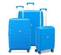 RONCATO SKYLINE 2.0 Trolley Lot de 4 roues extensible avec système de fermeture TSA, Sky Blue, Set 3 trolley