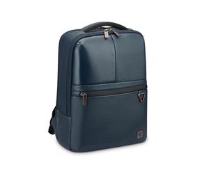 RONCATO TRIAL DLX Sac à dos en cuir pour ordinateur portable 15,6" avec poche pour tablette, sac à dos multifonction avec compartiments et poches de différentes tailles - Bleu nuit, bleu marine,