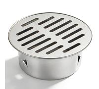 Rond Acier Inoxydable Siphon de Sol avec Grand Déplacement - Bonde de Douche Anti-Odeur et Anti-Blocage (40/60/75/95mm) Grille Caniveau pour Cuisine, Buanderie(160mm)