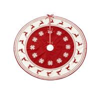 Rond Cache Pied Sapin de Noel,Jupe de Sapin Noël Rouge et Blanc,Couvre Pied Sapin Noel,Tapis Couvre avec 1 Rouleau D'autocollants pour Décoration de Noël Fête du Nouvel an,60 cm