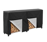 Rond/Carré Bache pour Support de Rangement pour Bois de Chauffage , Housse de Protection Range Buches Exterieur , Couverture pour Étagère Porte Bûches de Cheminée(Size:Square: 244*61*107cm,Color:Black