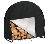Rond/Carré Bache pour Support de Rangement pour Bois de Chauffage , Housse de Protection Range Buches Exterieur , Couverture pour Étagère Porte Bûches de Cheminée(Size:Round: 122*61*124cm,Color:Black)